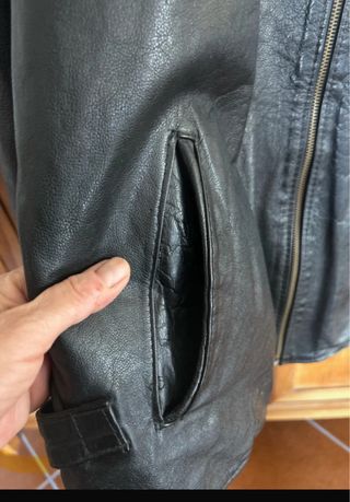 Giubbotto vera pelle uomo nero