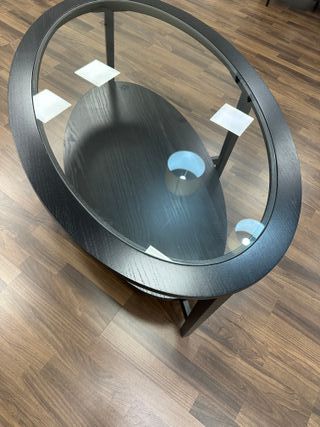Mesa de centro Ikea cristal y madera negra marrón