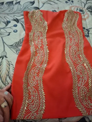 Vestido corto fiesta con pedrería
