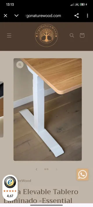 Mesa Escritorio Elevable ErgoNatureWood