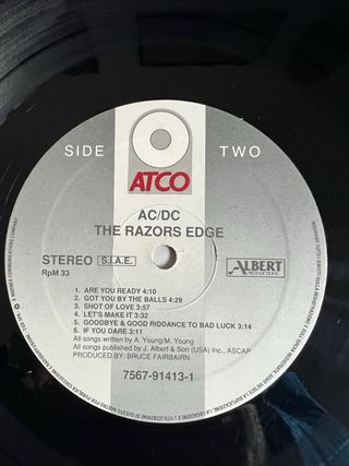 LP AC/DC - The Razor's Edge (UK 1990)