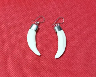 Pendientes de Plata con Colgante Blanco