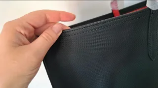 Bolso Tote Lacoste Negro Reversible Rojo + Neceser