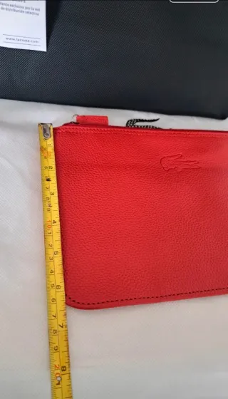Bolso Tote Lacoste Negro Reversible Rojo + Neceser