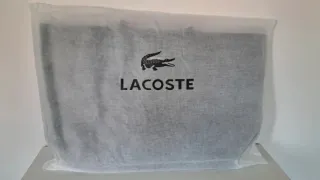 Bolso Tote Lacoste Negro Reversible Rojo + Neceser