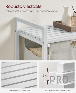 Cesto para la colada extraíble - Songmics