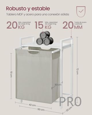 Cesto para la colada extraíble - Songmics