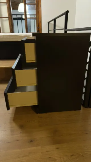 Cómoda IKEA MALM 3 cajones 80x78 negro-marrón