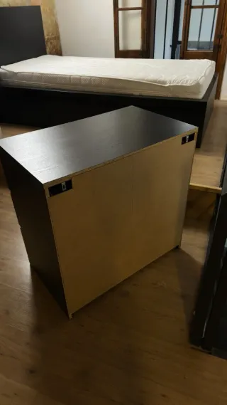 Cómoda IKEA MALM 3 cajones 80x78 negro-marrón