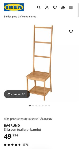 Silla con toallero de bambú Ikea
