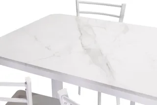 Mesa de cocina mármol y metal