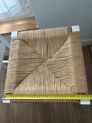 2 Taburetes Altos Madera y mimbre