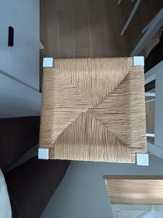 2 Taburetes Altos Madera y mimbre