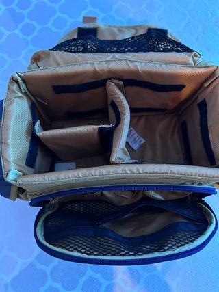 Bolso Nikon Retro Azul y Beige