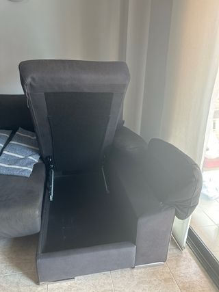 Sofá modular negro y azul