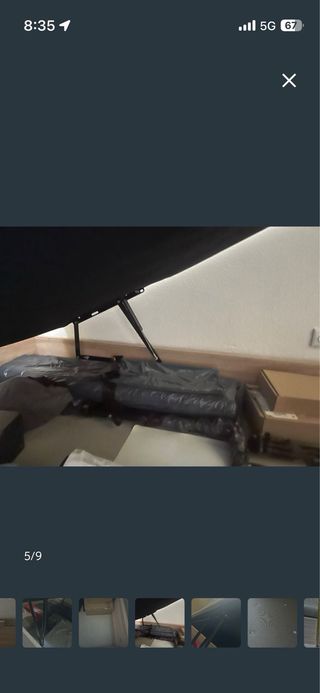 Canapé abatible 135x190 beige/marrón