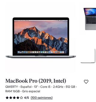 MacBook Pro 2019 Plata/Gris Espacial