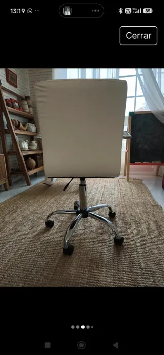 Silla de escritorio polipiel blanca
