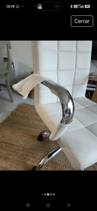 Silla de escritorio polipiel blanca