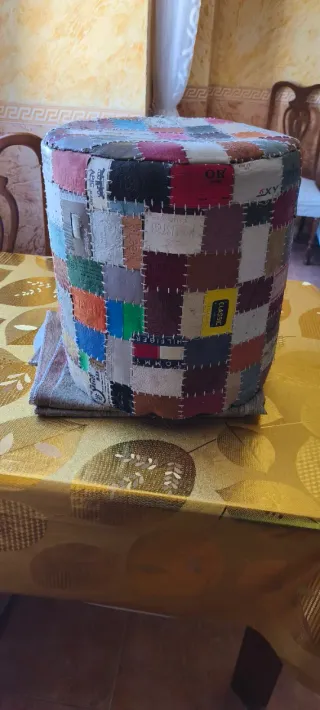 Puff redondo patchwork