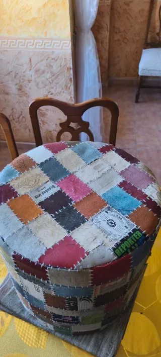 Puff redondo patchwork