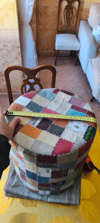 Puff redondo patchwork