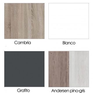 Armario 4 puertas Aiko gris y blanco