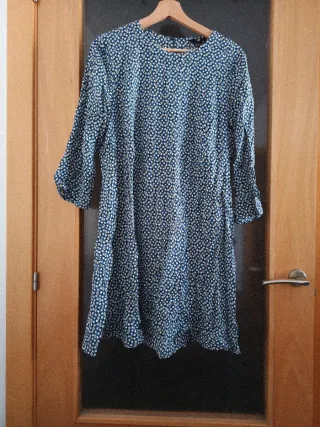 Vestido estampado flores manga 3/4