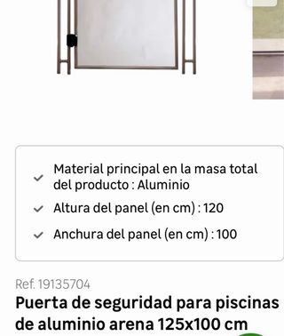 Valla de seguridad para piscina desmontable