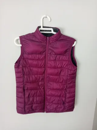 Chaleco mujer cremallera frontal burdeos