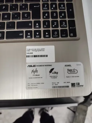 Portátil Asus Beige/Plata