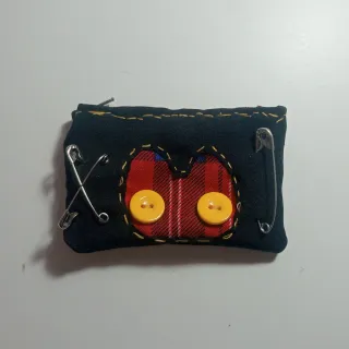 Monedero DIY Gato Negro y Rojo