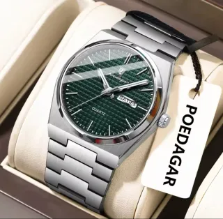 Reloj POEDAGAR Hombre Verde Plata