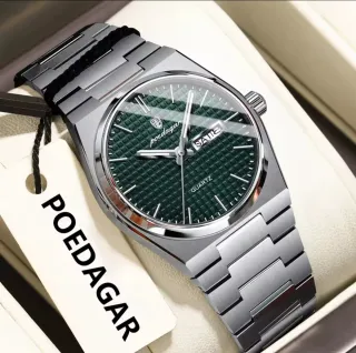 Reloj POEDAGAR Hombre Verde Plata