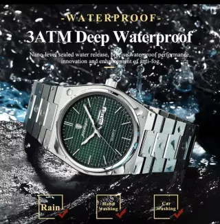 Reloj POEDAGAR Hombre Verde Plata