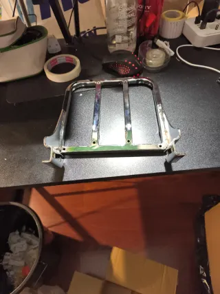 Rejilla portaequipajes moto cromada