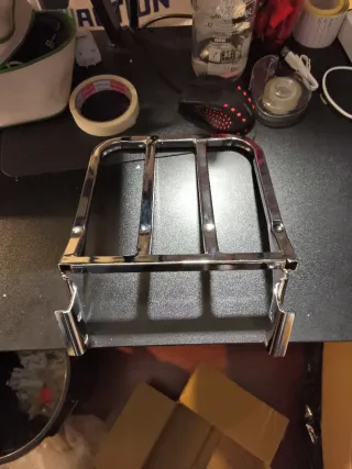 Rejilla portaequipajes moto cromada