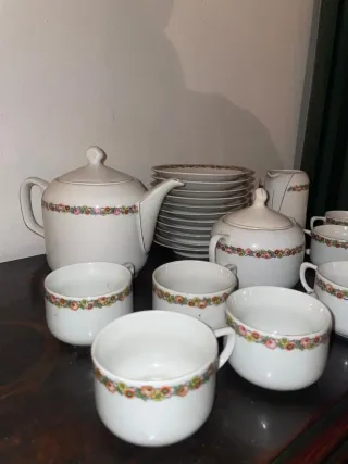 Juego de té porcelana floral