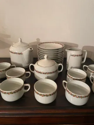 Juego de té porcelana floral