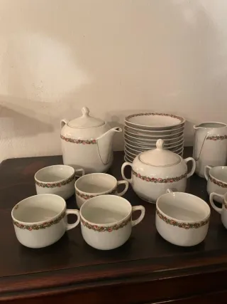 Juego de té porcelana floral