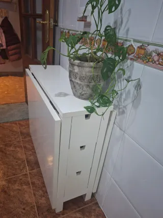 Mesa de cocina blanca extensible