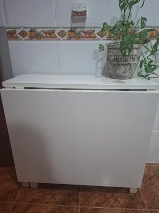 Mesa de cocina blanca extensible