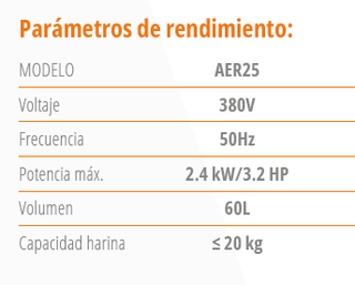 Amasadora Rápida Espiral Brunetti AER25 Bowl 60lts
