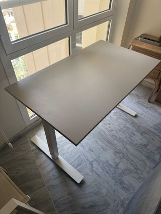 Escritorio elevable IKEA TROTTEN beige/blanco
