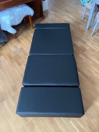 Puff Cama Negro Plegable