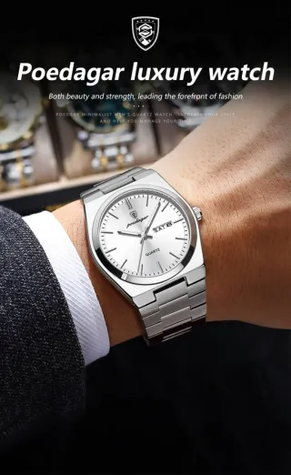 Reloj POEDAGAR Plata/Blanco Hombre
