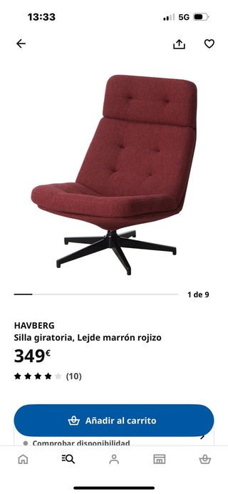 Sillón giratorio  y reposapiés tela gris