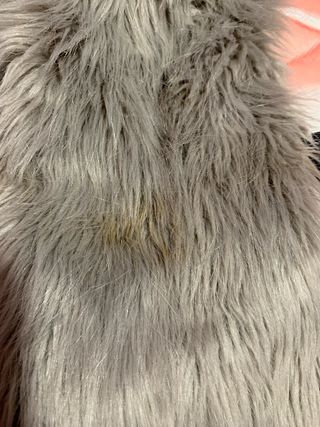 Bershka Chaquetón Pelo Sintético Gris Talla S