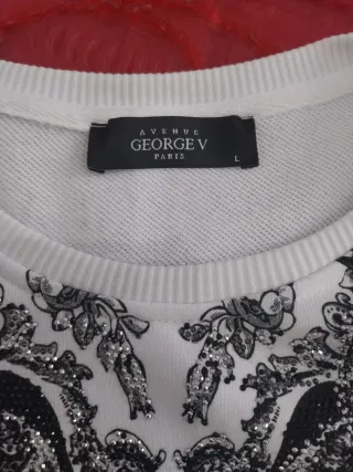 Sudadera George V Paris León Blanco y Negro