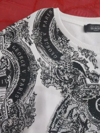 Sudadera George V Paris León Blanco y Negro